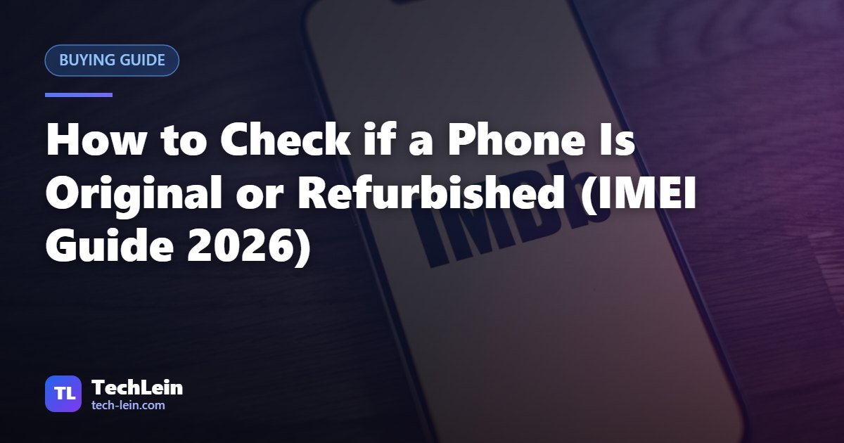 Featured image for TechLein article: How to Check if a Phone Is Original or Refurbished (IMEI Guide 2026)
