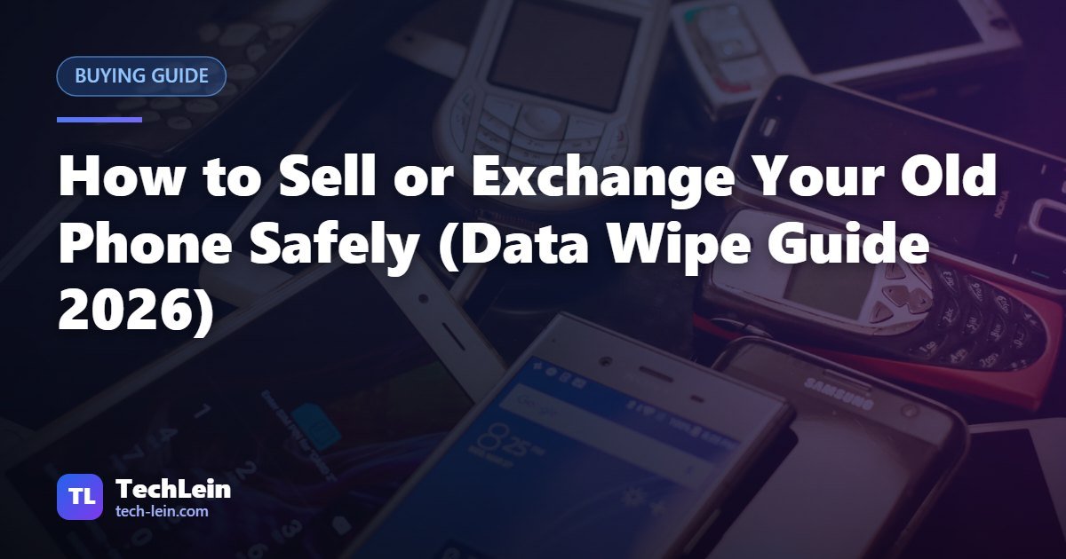 Featured image for TechLein article: How to Sell or Exchange Your Old Phone Safely (Data Wipe Guide 2026)