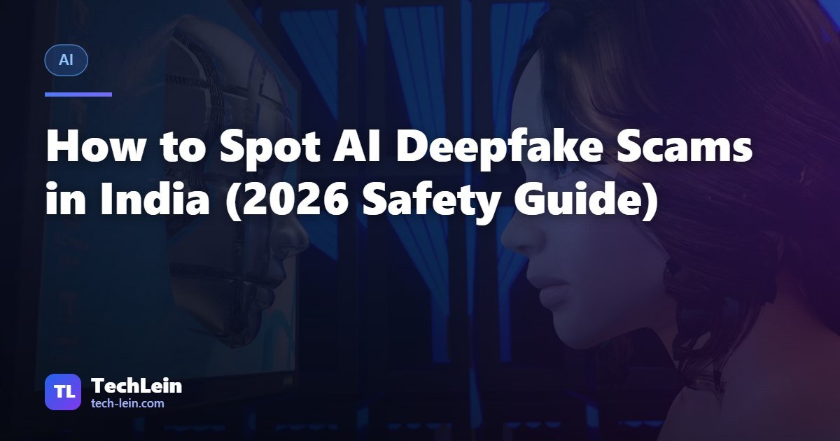 Featured image for TechLein article: How to Spot AI Deepfake Scams in India (2026 Safety Guide)